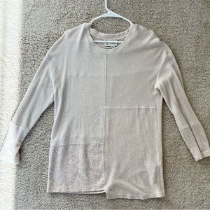 Anthropologie Saturday Sunday Snowmass Patchwork Sweater in Cream Size Small